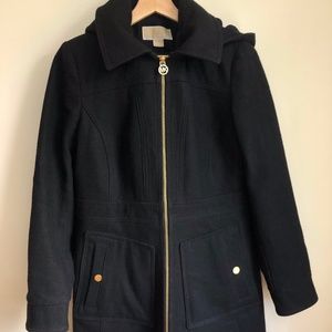 MICHAEL Michael Kors Pea Coat Black/Gold zipper